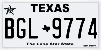 TX license plate BGL9774