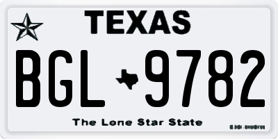 TX license plate BGL9782