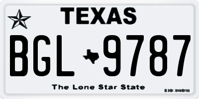 TX license plate BGL9787
