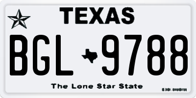 TX license plate BGL9788