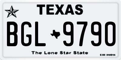 TX license plate BGL9790