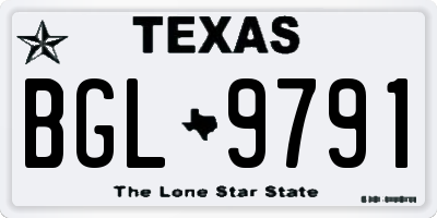 TX license plate BGL9791