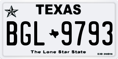 TX license plate BGL9793