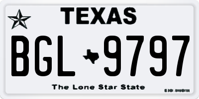 TX license plate BGL9797