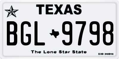 TX license plate BGL9798