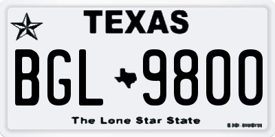 TX license plate BGL9800