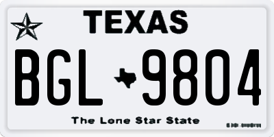 TX license plate BGL9804