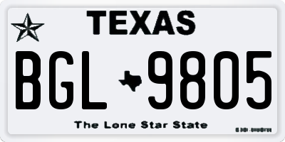 TX license plate BGL9805