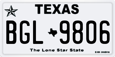 TX license plate BGL9806