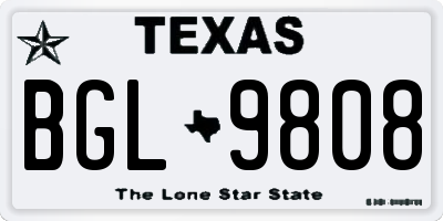 TX license plate BGL9808