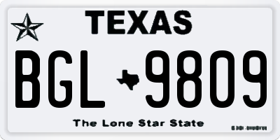 TX license plate BGL9809