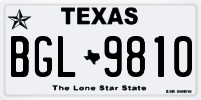 TX license plate BGL9810