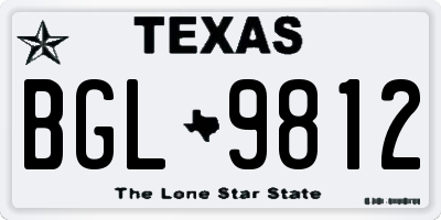 TX license plate BGL9812