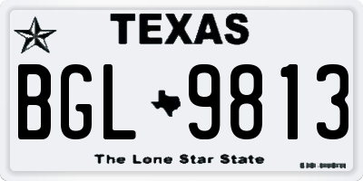 TX license plate BGL9813