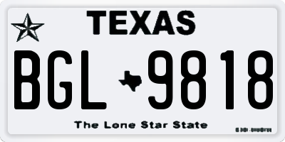 TX license plate BGL9818