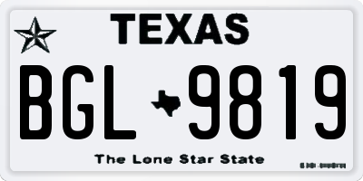 TX license plate BGL9819