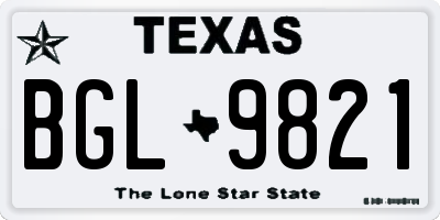 TX license plate BGL9821