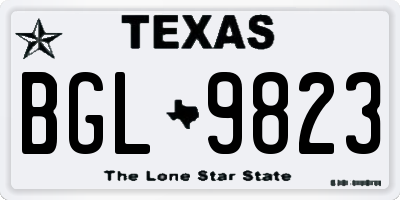 TX license plate BGL9823