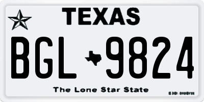 TX license plate BGL9824