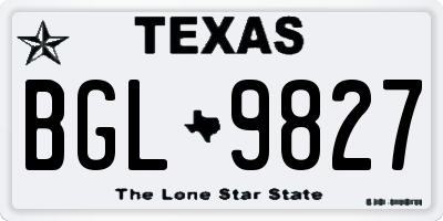 TX license plate BGL9827