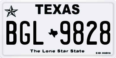 TX license plate BGL9828
