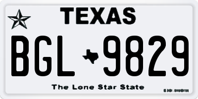 TX license plate BGL9829