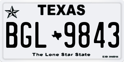 TX license plate BGL9843