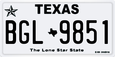 TX license plate BGL9851