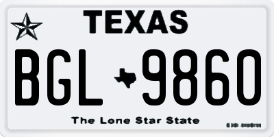TX license plate BGL9860