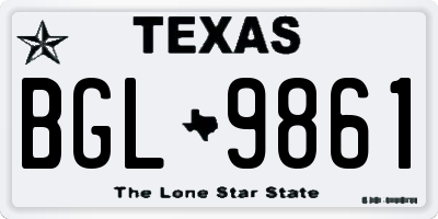 TX license plate BGL9861