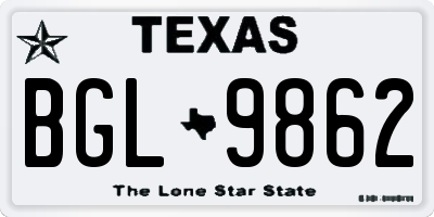 TX license plate BGL9862