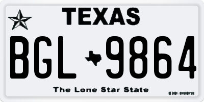 TX license plate BGL9864