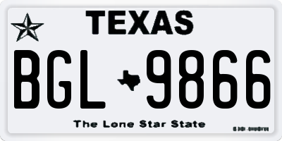 TX license plate BGL9866