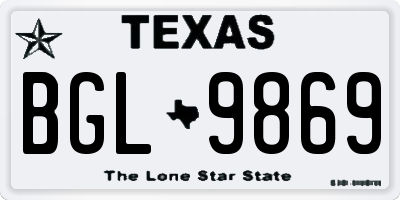 TX license plate BGL9869