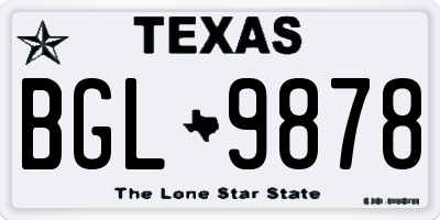 TX license plate BGL9878