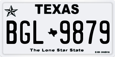 TX license plate BGL9879