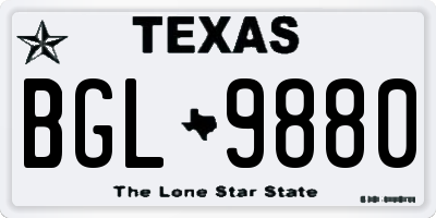TX license plate BGL9880