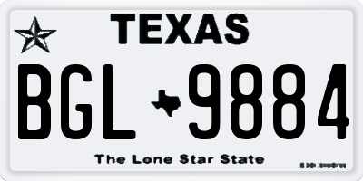 TX license plate BGL9884