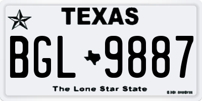 TX license plate BGL9887