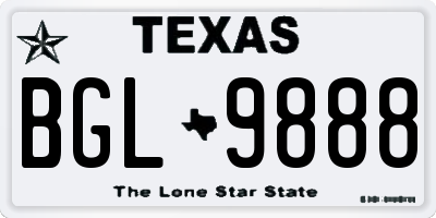 TX license plate BGL9888