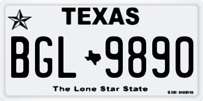 TX license plate BGL9890