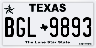 TX license plate BGL9893