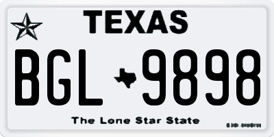 TX license plate BGL9898