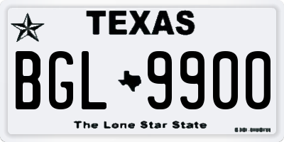 TX license plate BGL9900