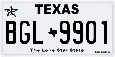 TX license plate BGL9901