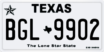 TX license plate BGL9902