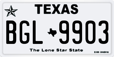 TX license plate BGL9903