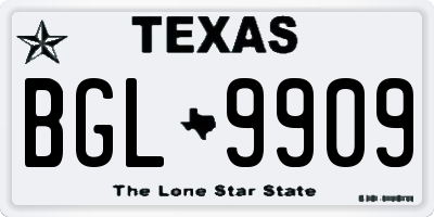 TX license plate BGL9909