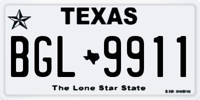 TX license plate BGL9911
