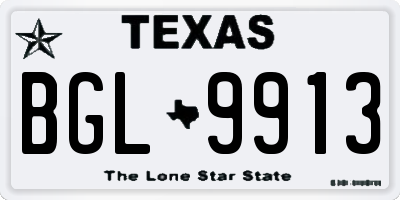 TX license plate BGL9913